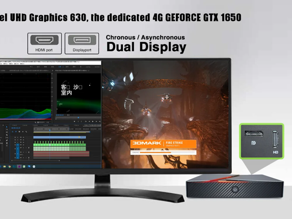 Hystou игровой мини ПК Intel Core i9 i7 9750H GTX 1650 компьютер настольный Windows 10 HDMI DP PC