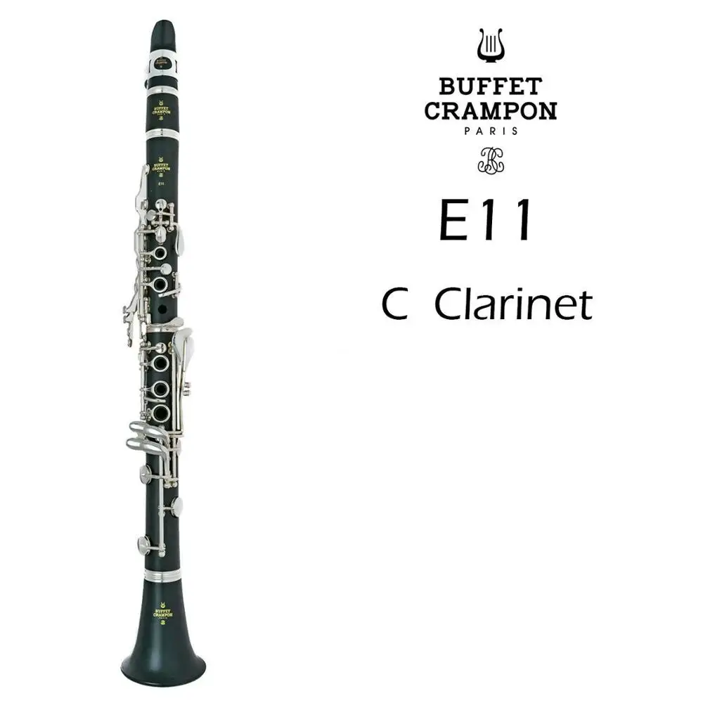 et Crampon E11 Clarinet in C 17 Keys Bakelite or Ebony Wood Body Nickel Plated Musical Instrument With Case