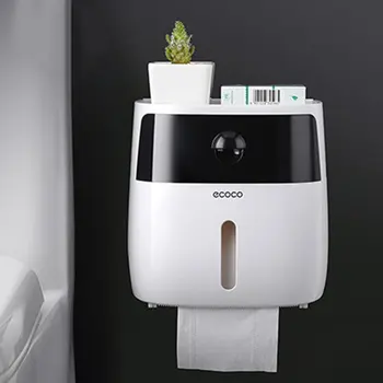 

Waterproof Wall Mount Toilet Paper Holder Shelf for Toilet Paper Tray Roll Paper Towel Holder CaseTube Storage Roll Tissue Box