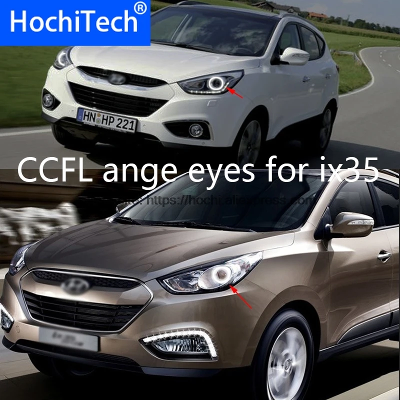 HochiTech ccfl комплект ангельских глаз белый 6000k гало кольца фара для Hyundai ix35 2010 2011 2012 |