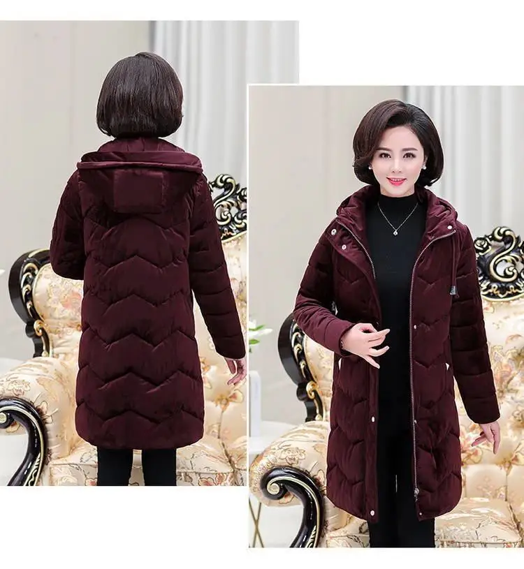 Большие размеры, 5XL, новинка, зимняя женская пуховая хлопковая куртка, пальто с хлопковой подкладкой для мамы, стеганая парка, Abrigos Mujer Invierno Z05