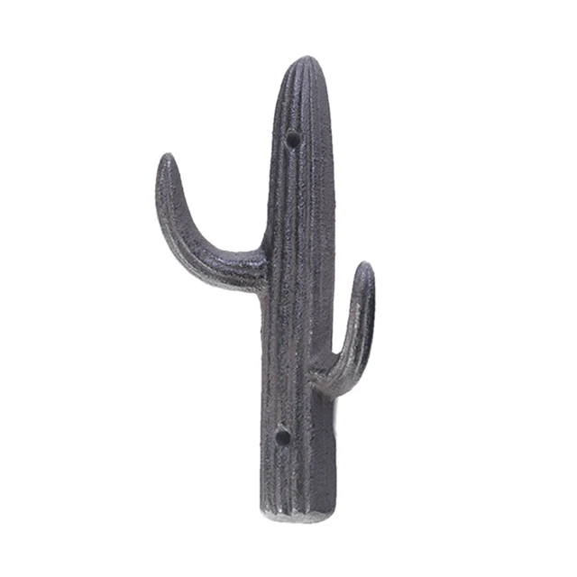 Cast Iron Cactus Hooks 2 in 1 Wall Mounted Heavy Duty Metal Hanger
