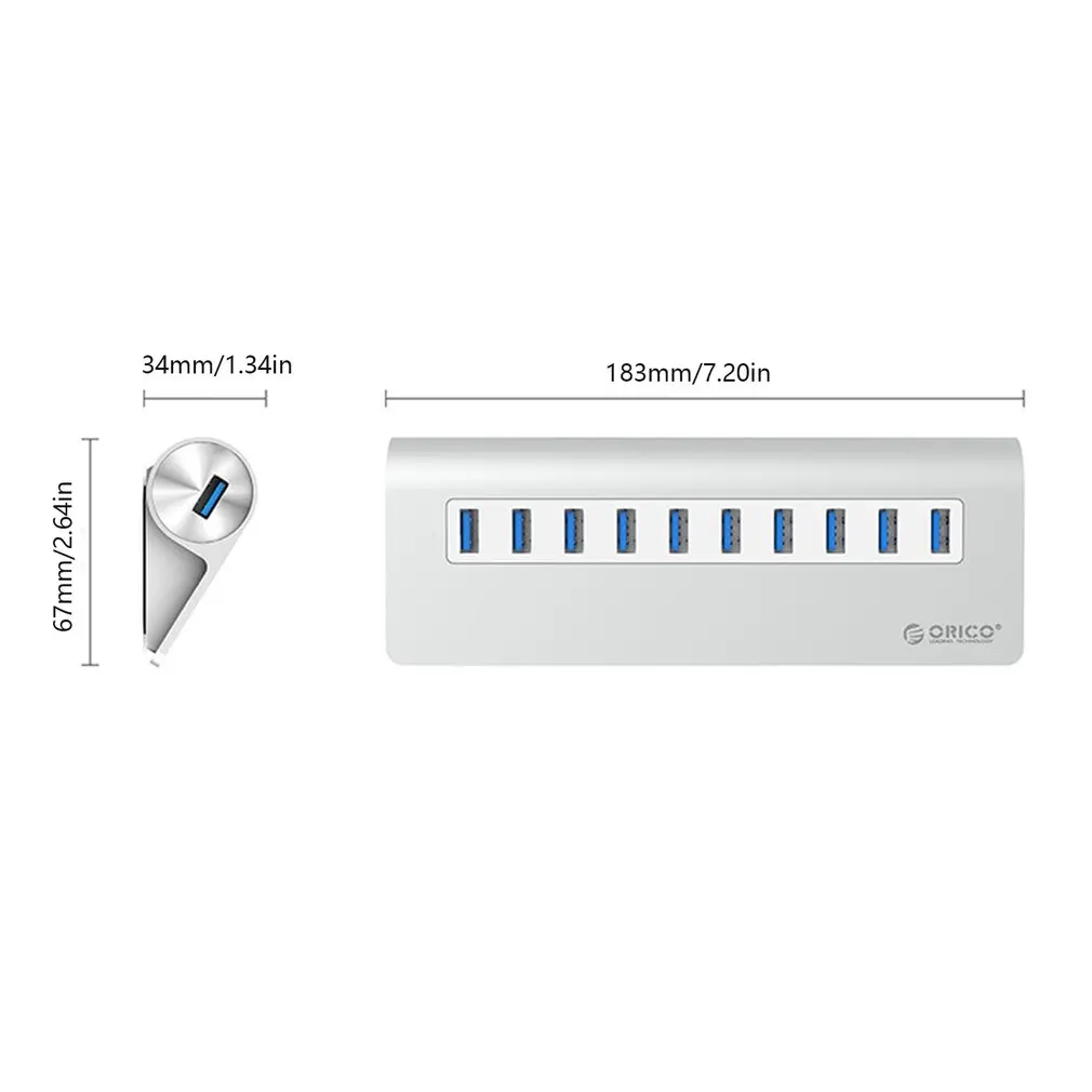 10 USB3.0 концентратор портов SuperSpeed концентратор разветвитель 5 Гбит/с адаптер для Windows Mac ноутбук ПК сотовый телефон с AU ЕС США Великобритания разъем