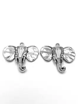 

5pcs Elephants charms pendant 44x40mm antique silver ornament accessories jewelry making DIY base material