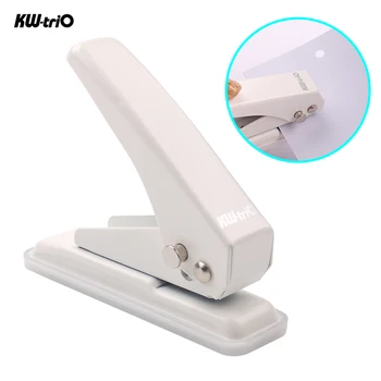 

Mini Metal Single Hole Punch Paper 6mm 1-Hole 20 Sheet Capacity Puncher Reduced Effort with Scraps Collector for Office Supplies