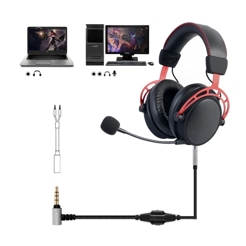 3 5mm Headphone Cable Audio Cord Line For HyperX Cloud Mix Cloud Alpha Gaming Headsets