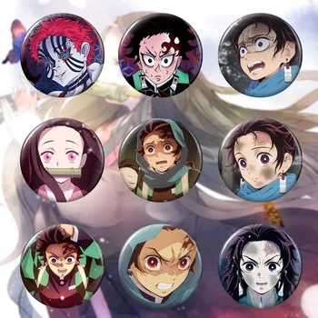 

9 PcsNew Demon Slayer Kimetsu no Yaiba Cosplay Badges Brooch Pins Kamado Tanjirou Icon Collection Breastpin for Backpacks