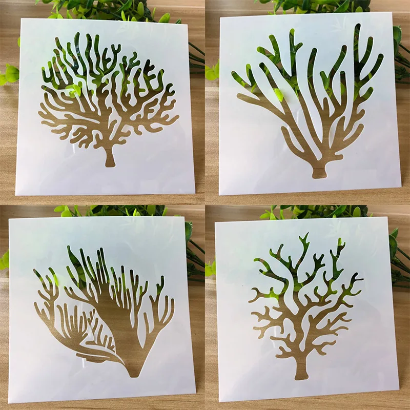 

4 Types Tree Layering Stencils for DIY Scrapbooking Photo Album Decorative Embossing DIY Paper Cards Crafts