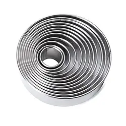 2024 New 14 PCS Round Cookie Cutter Set Mousse Rings Biscuit Moulds Cookie Molds Biscuit Cutters Stainless Steel Material Gadget