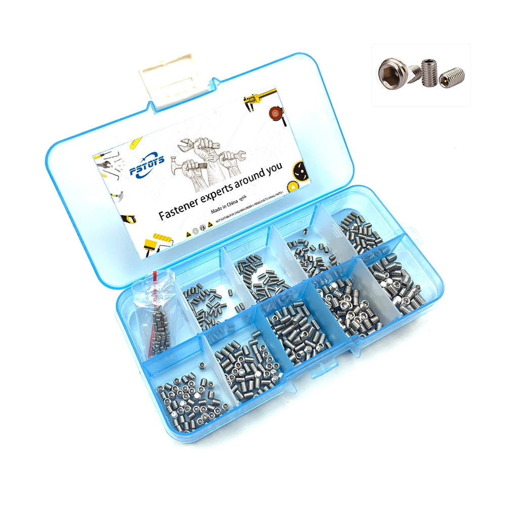 200 шт./компл. M2 M2.5 M3 M4 DIN913 304 нержавеющая сталь метрическая резьба Grub винт плоская