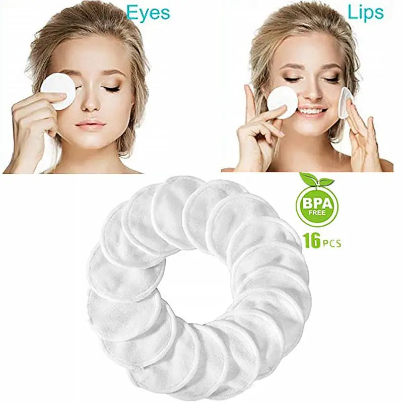 

DSstyles Reusable Makeup Remover Pads Organic Bamboo Cotton Pads Rounds Face Makeup Pads Soft Cleansing Towel Wipes