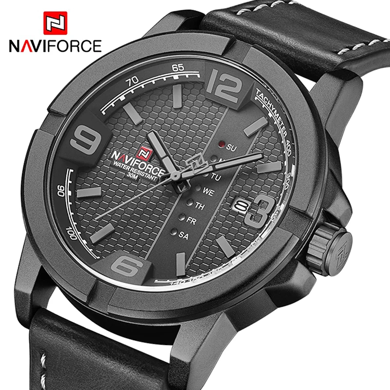 Часы наручные NAVIFORCE Мужские кварцевые роскошные Брендовые повседневные