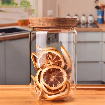 

Transparent Kitchen Storage Bottle Glass Canister Jars Sealed Cans with Cover Tea Leaf Coffee Beans Storage Container Bottle