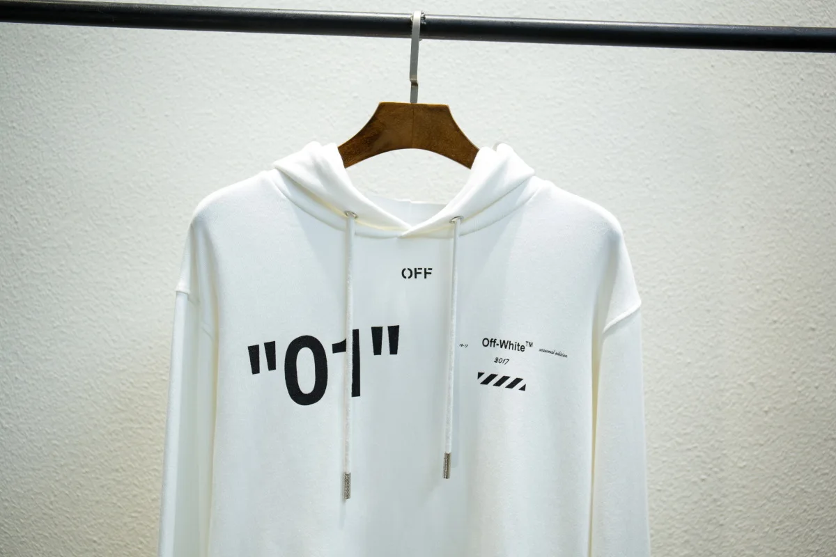 19SS кремово-белый OW с капюшоном №01 ограниченное современным цифровым тенденциям мужской пара Толстовка