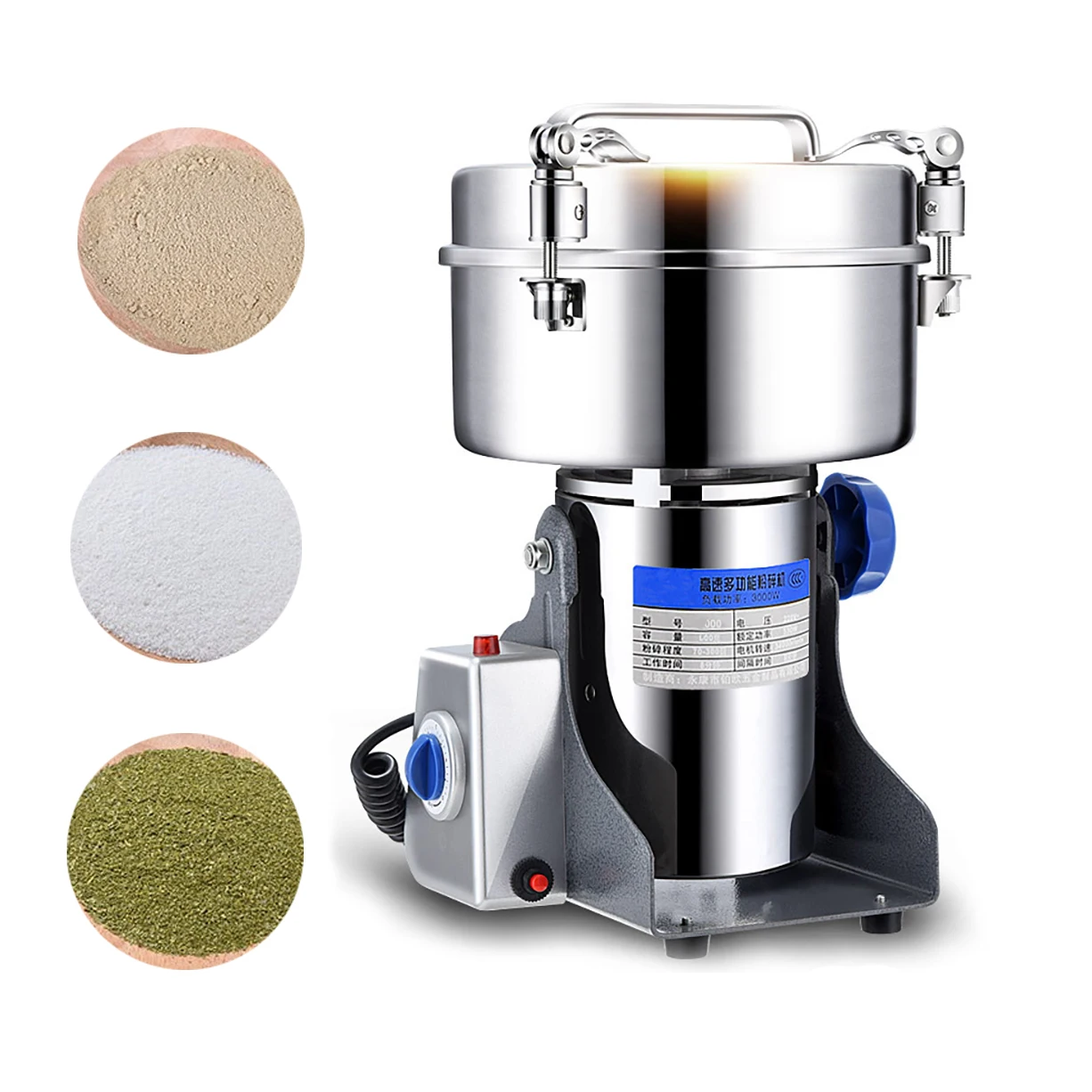 1000g/2000g Grains Spices Hebals Cereals Coffee Dry Food Grinder Mill