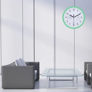 

1pc Wall Clock with Thermometer Hygrometer Non-ticking Battery Accurate Hanging Clock for Home Garden Pool Backyard Office