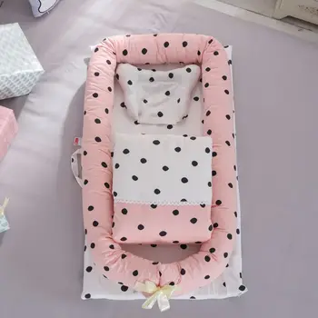 

90*55*15cm With quilt Newborn Baby Nest Bed Portable Crib Travel Bed Toddle Baby Lounger for Infant Boys Girls Nursery Decor