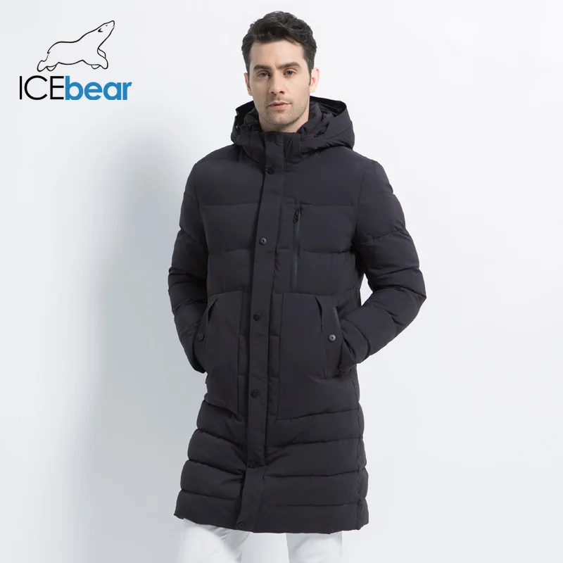 ICEbear новая зимняя куртка ветрозащитная мужская хлопковая модная мужская парка повседневные мужские пальто Высокое качество Мужское пальто MWD18826I