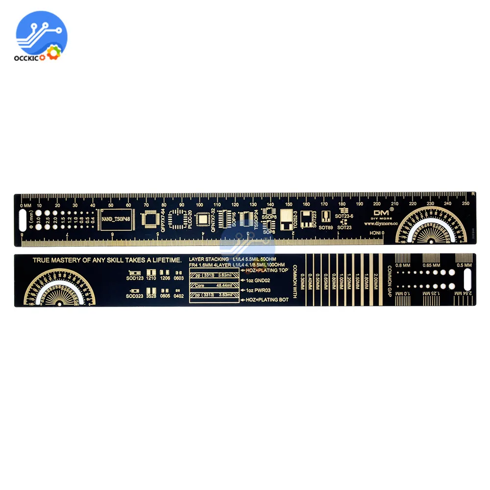 1 см шт. 25 см линейка электронщика для электронных инженеров измерительный инструмент PCB контрольная линейка чип IC SMD диод транзистор