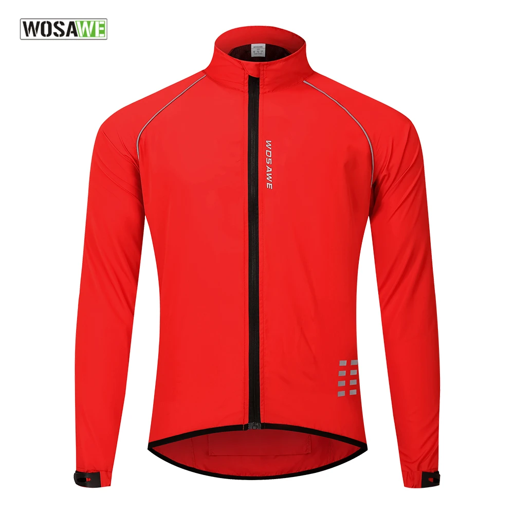 WOSAWE Ultralight Reflective Cycling Jackets Men Windproof Waterproof