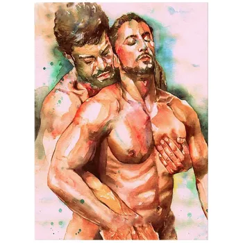 

Full Circle Diamond Painting DIY Sexy Naked Gay Man Hugging Pattern Diamond Embroidery Cross Stitch Wall Hanging Home Decoration
