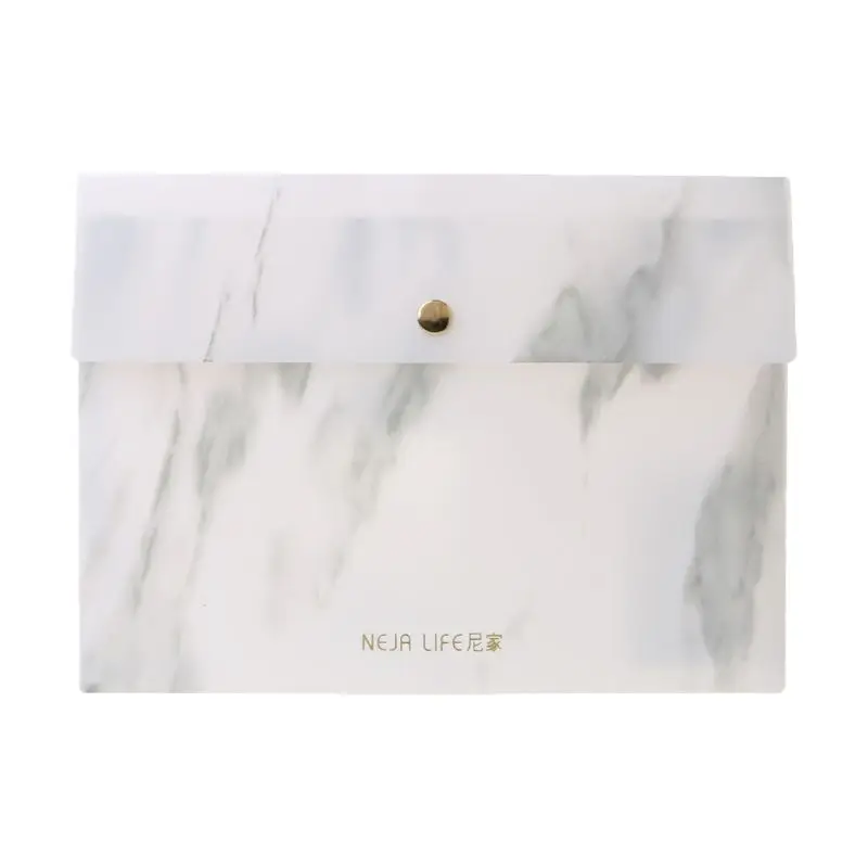 

A4/A5/B5 Portable Marble Pattern PP File Folder Document Examination Paper Bag for Office School Students Supplies
