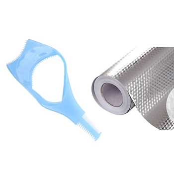 

1 Pcs 3 in 1 Mascara Applicator Guide Makeup Comb Eyelashes Tool & 1 Pcs Aluminum Foil Kitchen Stickers House Decoration Sticker