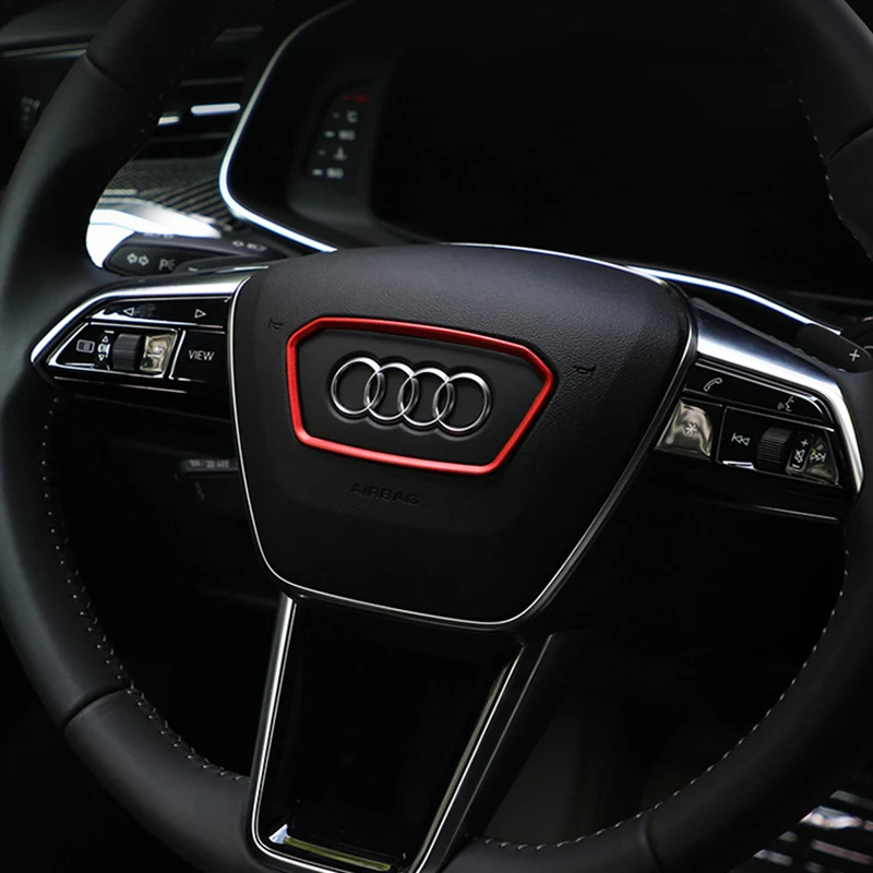 Автомобильный руль обрезки украшение эмблема кольцо наклейки для Audi A6 A7 S7 C8 2019