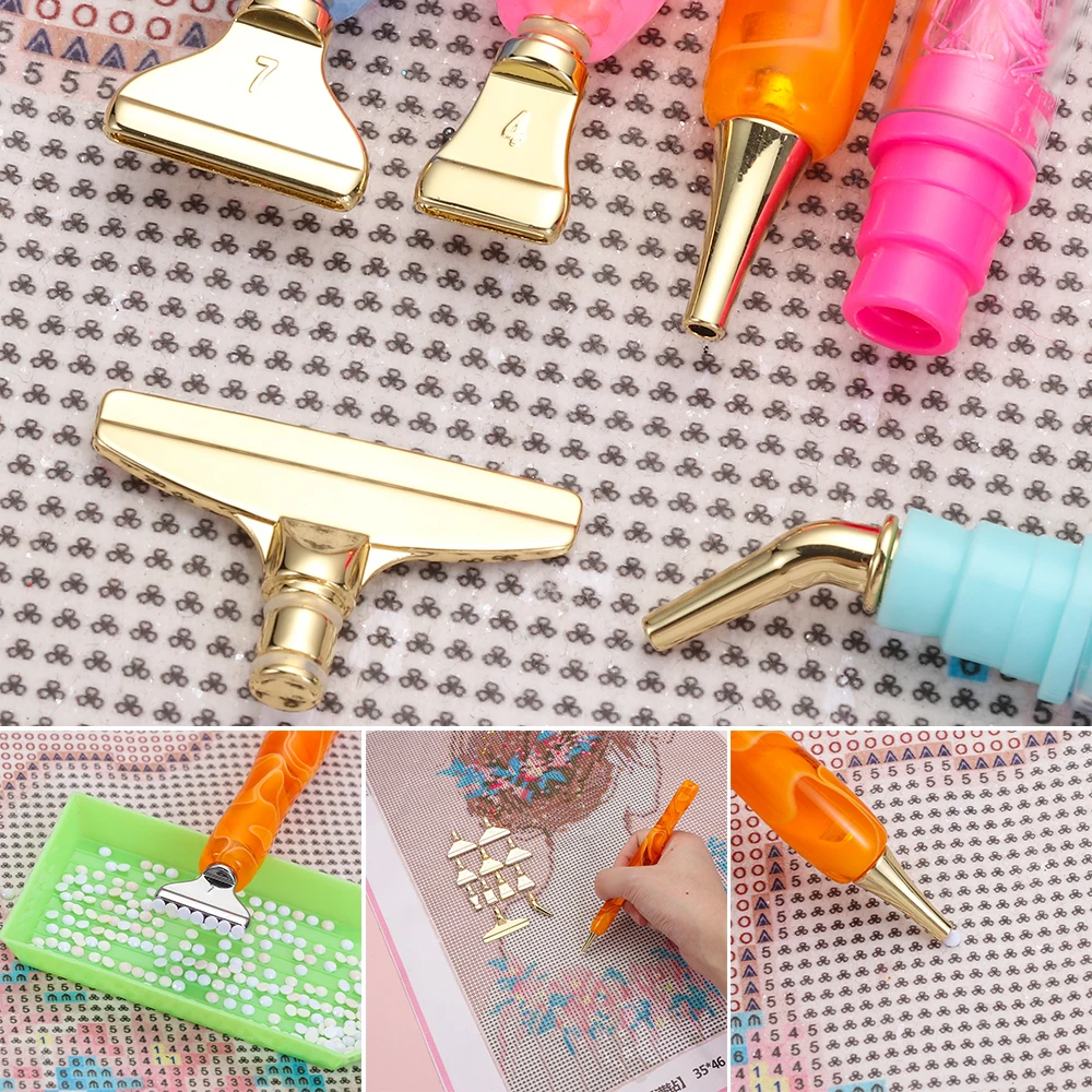 Diamond Painting Pen Replacement Pen Heads 1/5PCS Multi Placers Alloy Point Drill Heads Nail Art Tips Quick Cases Tool