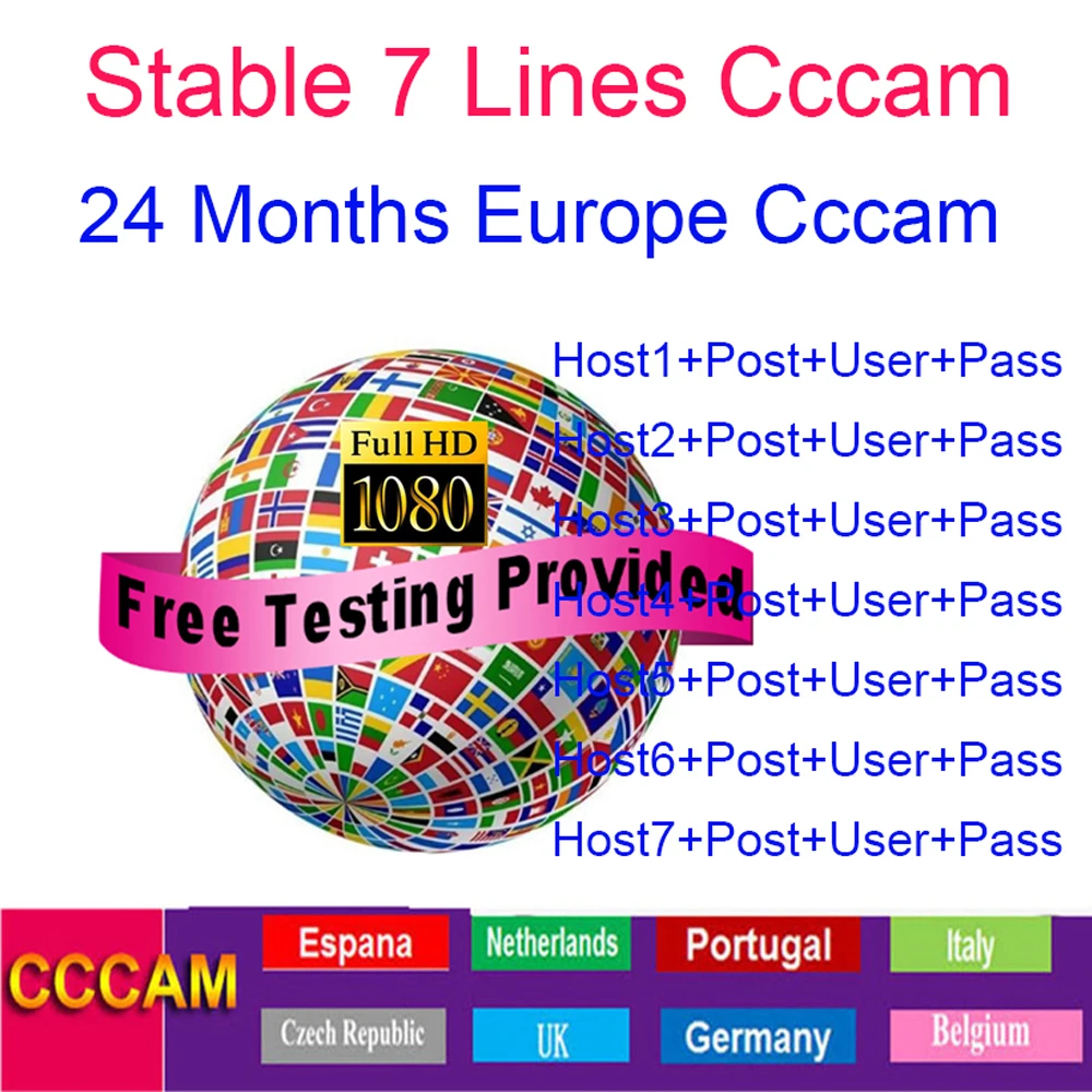 

Stable 6/7/8 Lines For Spain Cccam Cline Europe Portugal Ccam France Italy Poland For Satellite TV Receiver DVB-S2 Server hd