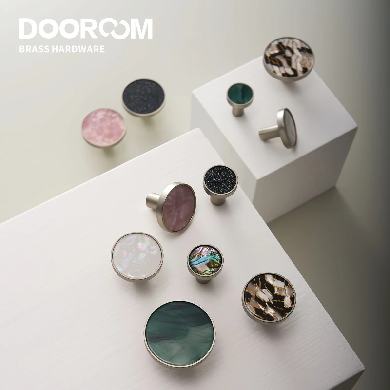 Brass Furniture Handles Colorful Shell Matt Brushed Nickel Silver Hooks Wardrobe Dresser Cupboard Cabinet Drawer Knobs