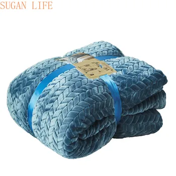 

New Arrival Super Soft Fluffy Embossed Sherpa Fleece Blanket Mink Throw Thick Warm Sofa Plaid Autumn Winter Blankets On The Bed