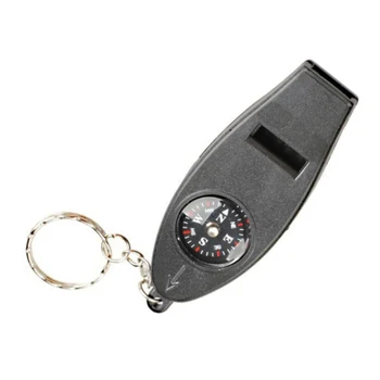 

New 4 in 1 Multifunctional Compass Thermometer Outdoor Keyring Survival Kits for Outdoor Travel Tools Whistle Magnifier Keychain