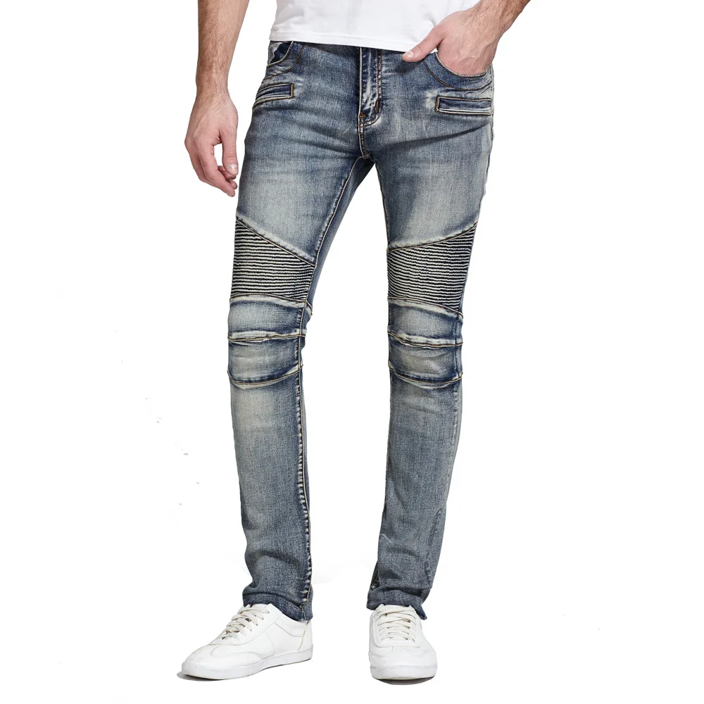 

2020 New Mens Jeans Moto Biker Designer Denim Pant Ripped Jean Men Straight Fit Jeans Homme High Quality Jeans For Men
