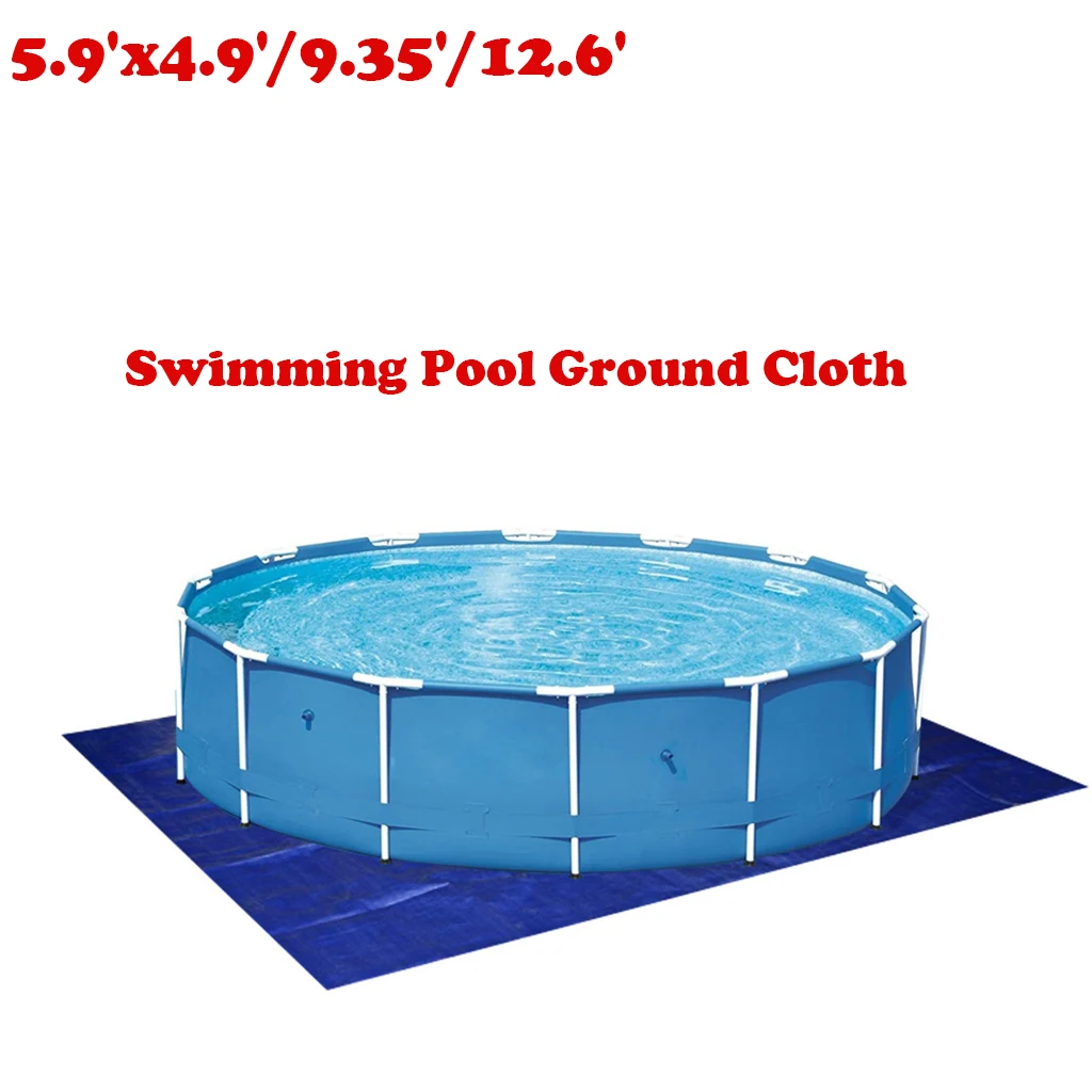 Rectangle Pool Ground Cloth, Blue Swimming Mat Foldable Waterproof