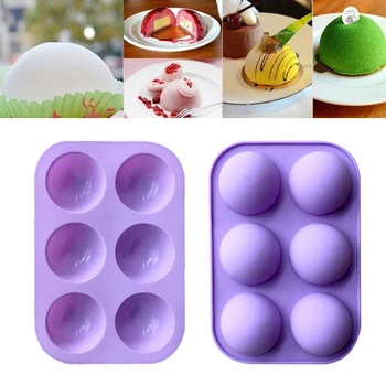 

1Pcs 6 Grids Small Semi-Circle Silicone Pudding Mold Jelly Molds Handmade Soap Moulds Round Chocolate Mold Fondant Cake Tools