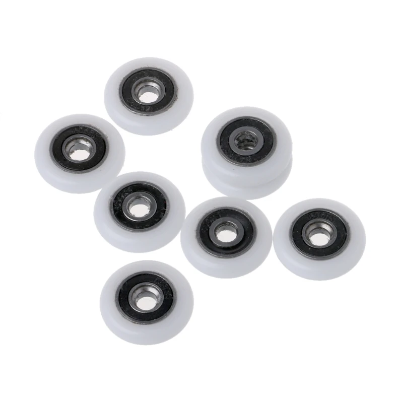 8Pcs Shower Door Runner Rollers Wheels Pulleys Replacement Parts 23mm Diameter Top Bottom Bathroom Replacement Parts 2