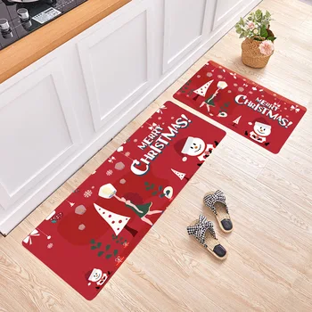 

Chirstmas Kitchen Mat Anti Slip Modern Area Rugs Living Room Hallway Floor Mat Doormat Water Absorbent Bath Mat Christmas Decor