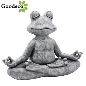

Goodeco Garden Frog Figurine Resin Zen Yoga Frog Jardin Statue Garden Decoration Outdoor Sculpture Home Decor Indoor Ornaments