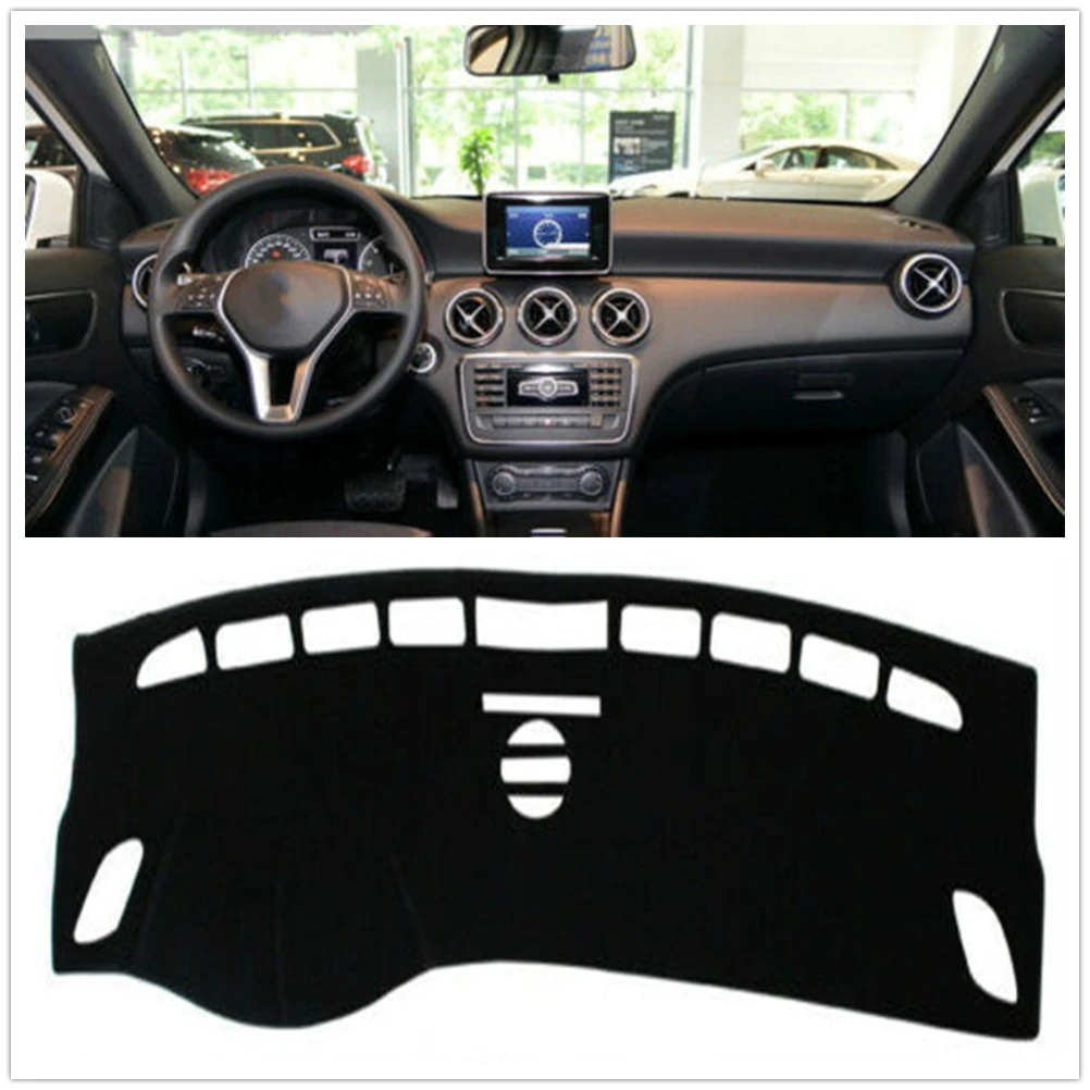

Передний коврик для приборной панели, ковер для Mercedes Benz A-Class 2013-2017, черный автомобильный коврик для приборной панели, термостойкий Коврик, солнцезащитный козырек, затеняющая полоса