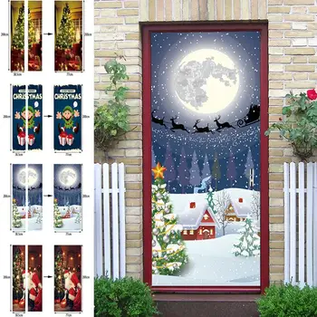 

PVC Christmas Tree Christmas Wallpaper Fashion Cartoon Chirstmas Door Sticker Christmas Wall Sticker Gift Waterproof Shop 3D