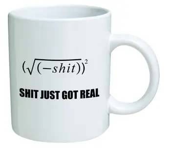 

Funny Mug Shit Just Got Real Math Equation 11 OZ Coffee Mugs