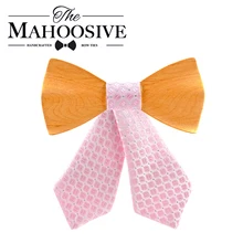 Женский деревянный галстук-бабочка с крестиком, Официальный однотонный цвет, для свадебной вечеринки, на пуговицах, с бантом, женские галстуки-бабочки, брендовые галстуки-бабочки