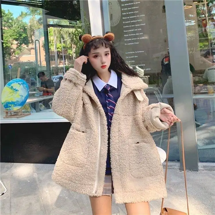 Повседневное стильное зимнее женское пальто из искусственного меха большого размера с мишкой Тедди модное женское пальто