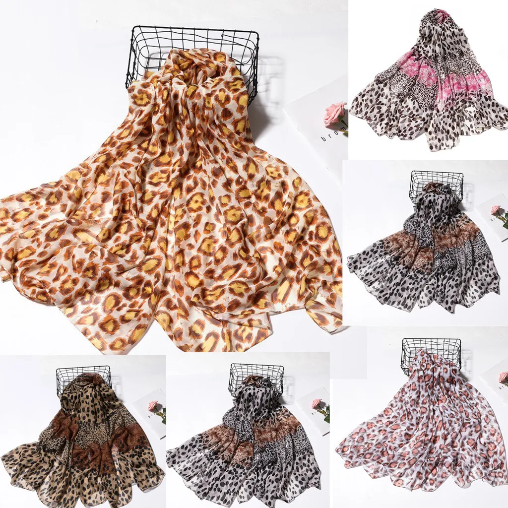Женский шарф в народном стиле с леопардовым принтом квадратный шаль для