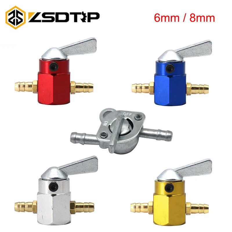 

ZSDTRP Universal 6mm 8mm In-Line Petrol Fuel Tap Motorcycle On/OFF Petcock Fuel Switch