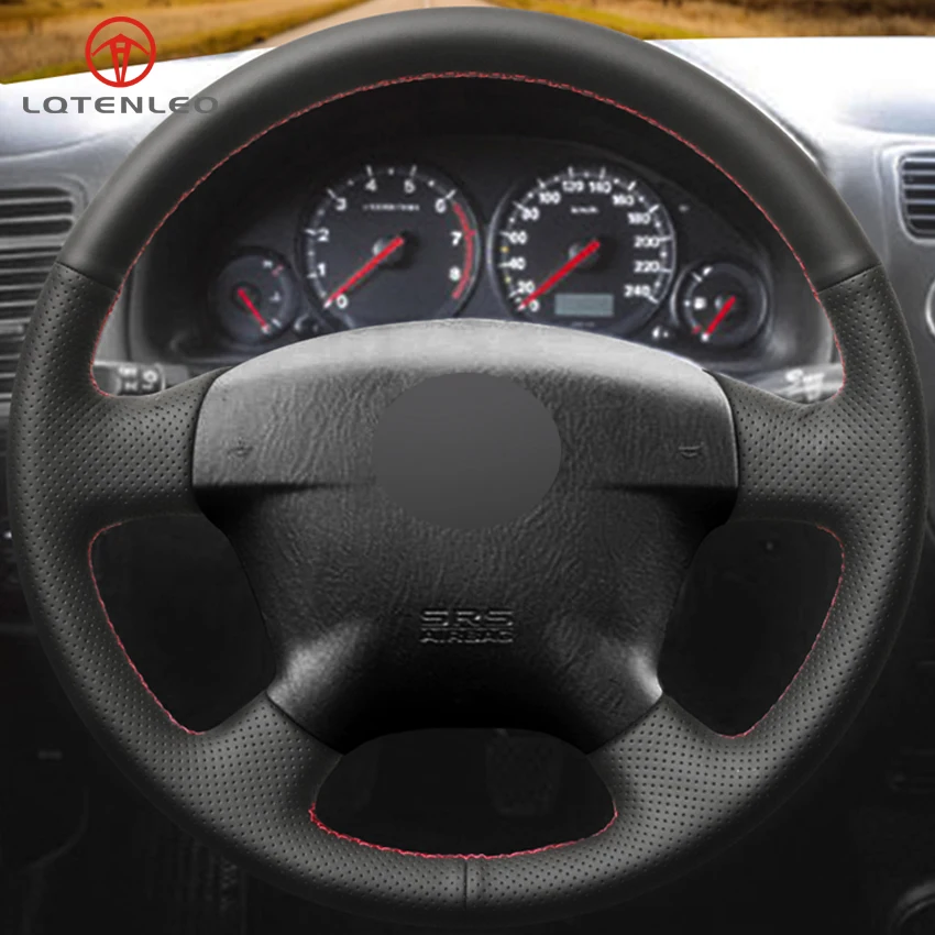 LQTENLEO черный чехол рулевого колеса автомобиля из искусственной кожи для Honda Civic 2000