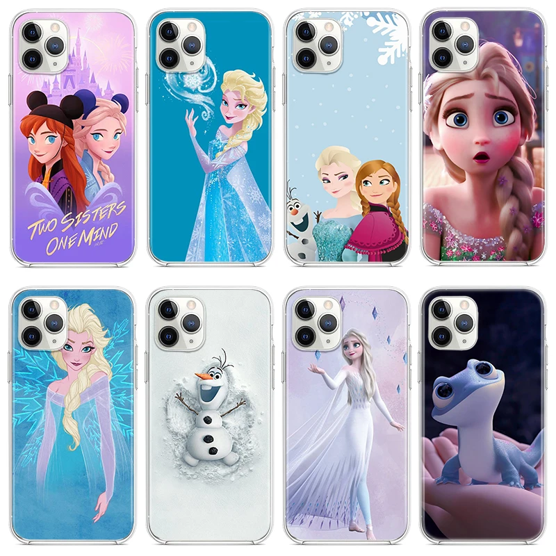 best case for iphone 12 pro max Frozen Elsa Anna For Apple iPhone 13 12 11 Pro Max mini XS Max XR X 8 7 6 Plus 5S SE 2020 Soft TPU Transparent Phone Case iphone 12 pro max leather case