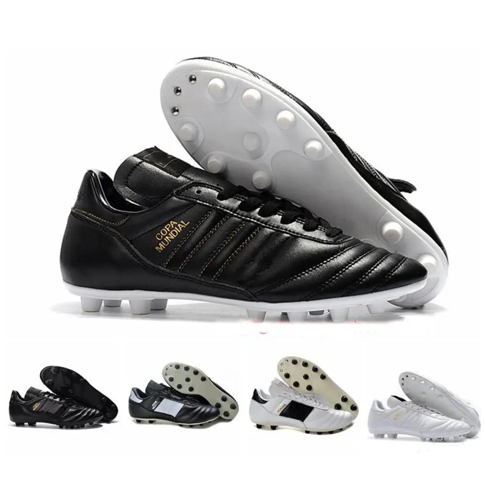 

Mens Soccer Cleats Copa Mundial Leather FG Soccer Shoes Discount World Cup Football Boots Size 39-45 Black White Orange botines