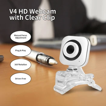 

Portable HD Webcam 480P Camera with Mic Notebook Laptop PC Desktop Computer Web Camera USB for Online Conferences Meeting Video
